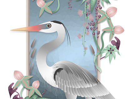 Heron Digital Illustration