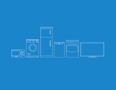 Icons set of home appliances