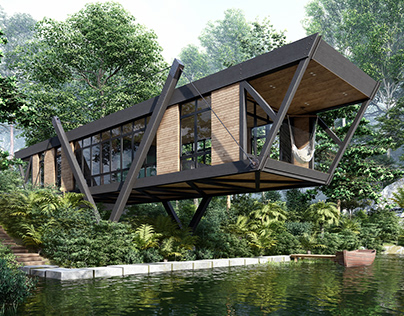 3D Visualisation: Floating cabin