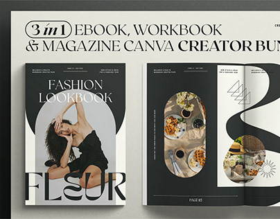 3 in 1 - Canva Magazine/eBook/Workbook Creator Bundle