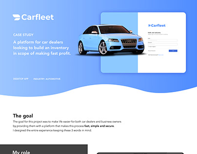Case study for Carfleet - a car dealing platform.