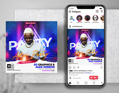 After Party Music Free Instagram PSD Banner