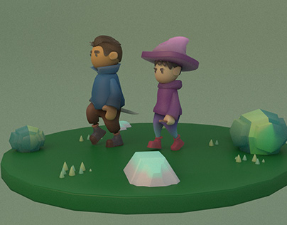 Wizard and Knight Walk Cycle