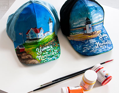 hand-painted cap, handmade, Nantucket island