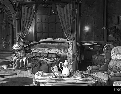 The Little Vampire - Set Design Castle bedroom