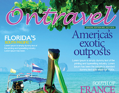 Free Travel Magazine Cover PSD Template