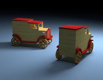 Wooden Toy Car 3D