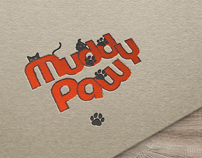 "Muddy paws" pet shop logo