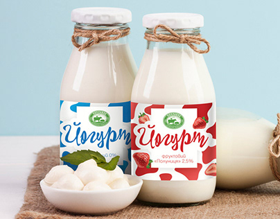Yoghurt bottle design + pizza packaging