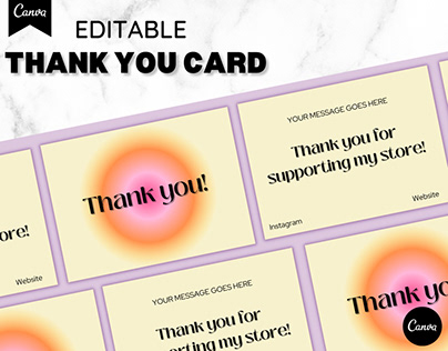 Thank You Card Gradient Template