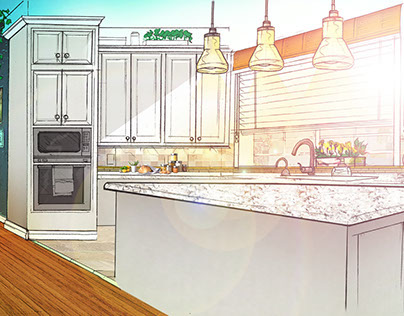 Kitchen Illustration (for Story board / Animatic)