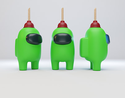 Among Us Plunger Character 3D Model