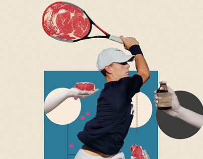 Collage Doping, tenis y carne