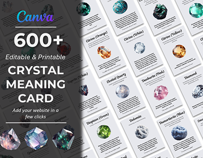 Crystal Meaning Cards printable and editable