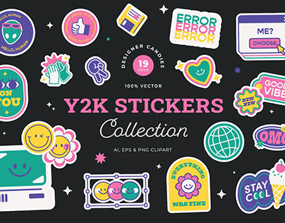 Y2K Sticker illustrations