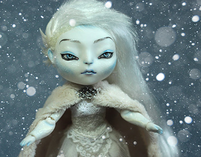 "Lady Ice. Water Spirit." OOAK Ball Jointed Doll