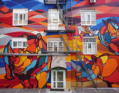 Synergy University mural Moscow
