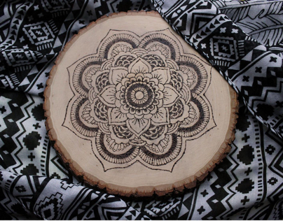 Woodurned Mandala Design