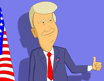 Cartoon of Donald Trump.