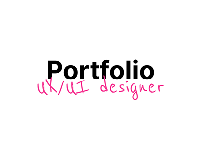 Portfolio UX/UI designer
