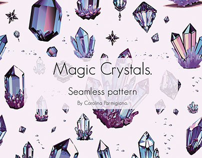Magic Crystals mystic Seamless Pattern