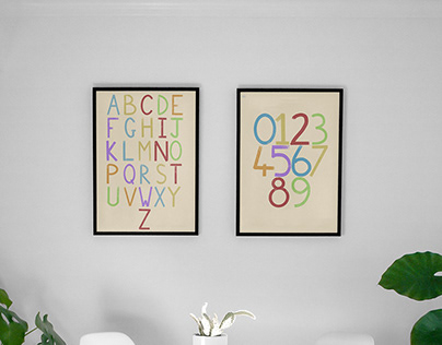 Children's letter and number prints
