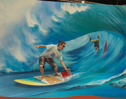 Trick Art Exhibition. "Surfboard"