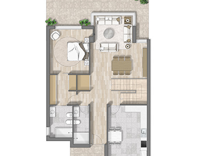 Floor plan 2D rendering in Ourense