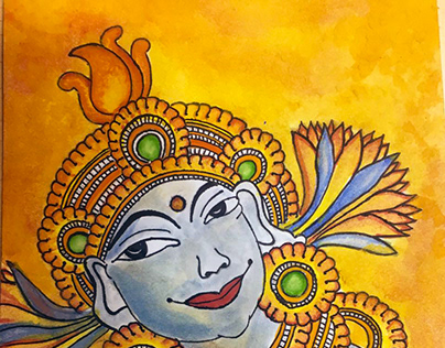 Kerala mural art - Vishnu