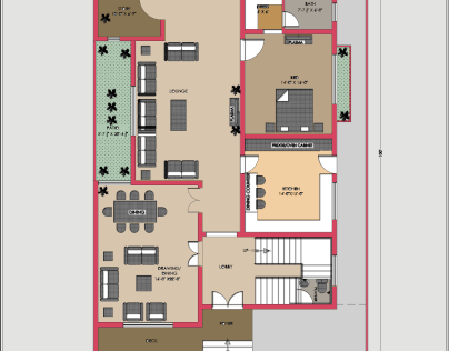 2D PLAN FOR A RESIDENCE