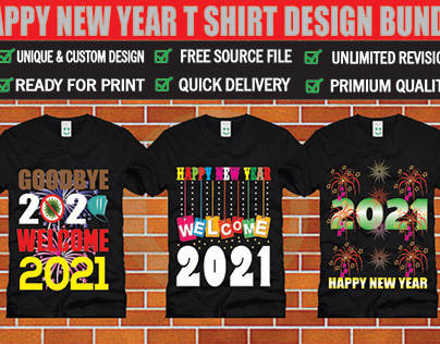 Happy New Year T shirt and Sweater Design Bungle