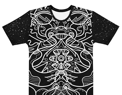 Mystic Contours - Black and White Design Graphic Tees