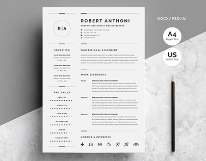 3 Pages Clean Resume/CV Template