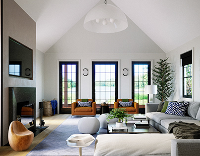 Living Room Interior Design 3D Visualization