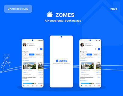 Zomes|UX/UI case study|House rental app