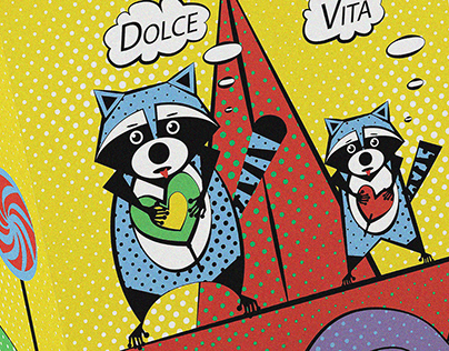 Postcard for children and adults in POP ART style