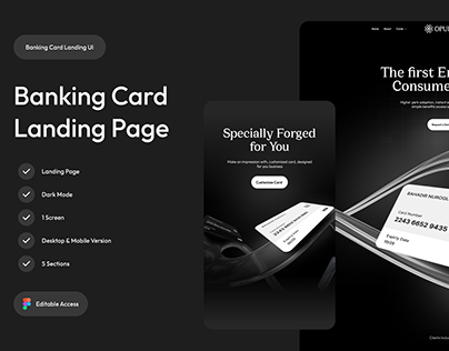Banking Card - Landing Page Desing