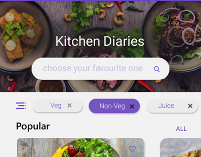 Food recipe mbl app design