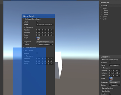 Stackable runtime 3d editor UI