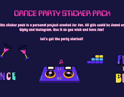 Dance Party Social Media Gif Sticker Pack