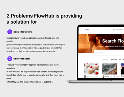 FlowHub newsletter platform with dashboard Pc