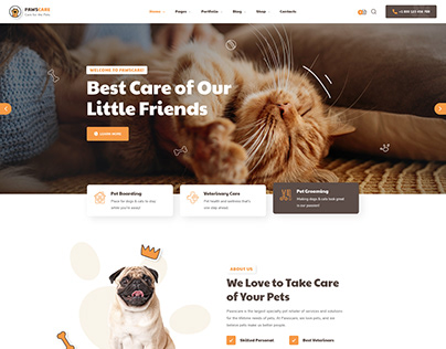 PawsCare - Pet Care & Veterinary WordPress Theme
