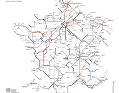 Carte du réseau voyageurs SNCF, 2021
