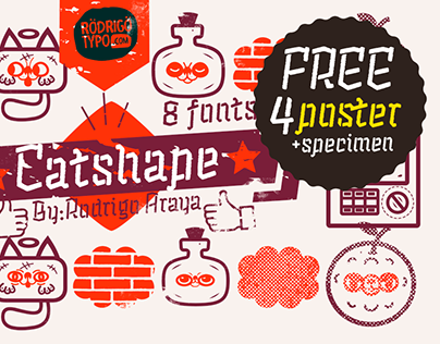 Catshape Dingbats Family +Free Poster