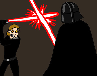 Darth Vader entrena a luke en el lado oscuro
