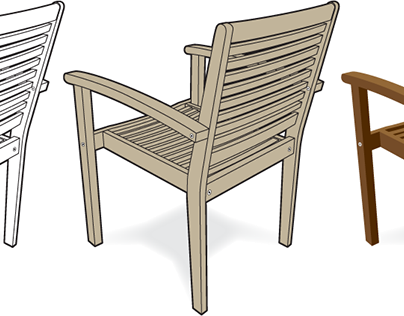Illustration samples: drawing styles of furniture