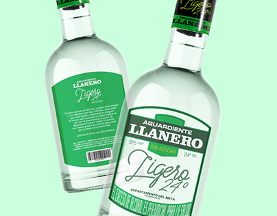 Diseño de etiqueta para Aguardiente Lanero Ligero 24°