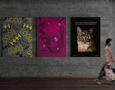 Set of posters Adobe Illustrator