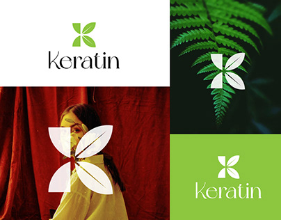 Letter K + Leaf logo design
