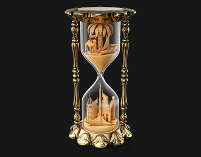 Dubai Past & Present Hourglass